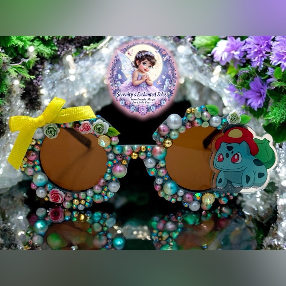 💚🌸 BulbaBaby in Bloom Toddler/Baby Custom Made Sunnies🌸💚